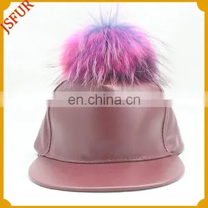 Wholesale High Quality Genuine Raccoon Fur Pompom Hat thumbnail-2