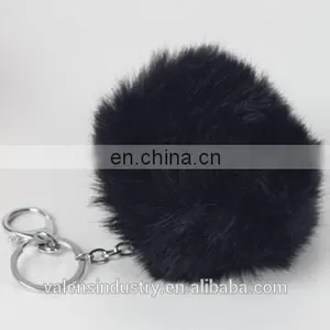 Custom Wholesale Fluffy Faux Fur Pom Poms Ball Keychain You Pom 18 Keychain for Woman Cellphone/handbag/hats/Car thumbnail-4