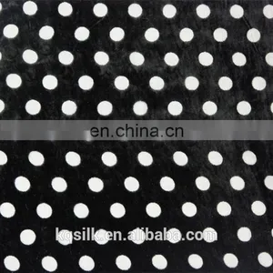 Polka Dot Black Velvet Dress Fabric Imitated Silk Nylon Burnout Velvet Fabric thumbnail-2