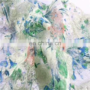 2017 Top Selling French 3D Flower Digital Printed Lace Fabric thumbnail-2
