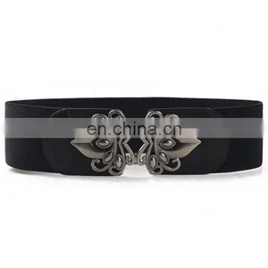 Womens Vintage Waist Belt Wide Elastic Stretch Retro Belt 6 Colors Options thumbnail-2