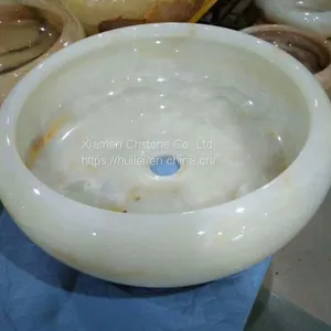 White Onyx Sinks, White Onyx Wash Basins, Nature Stone Bathroom Sinks thumbnail-3