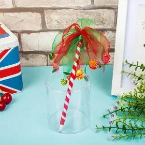 New Craft Ballpen With Nylon Ribbons and Bell /heart Pendants Decor for Promotion Gift thumbnail-2
