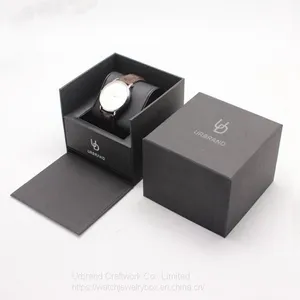 Lid off Design Cardboard Watch Display Box Two Pieces Texture Paper Watch Gift Box With PU Leather Watch Pillow for Holding the Watch thumbnail-1