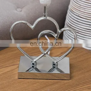 Novel Love Theme Heart Shape Custom Table Decoration Metal Base Hotel Custom Bedside Lamp With Logo thumbnail-4
