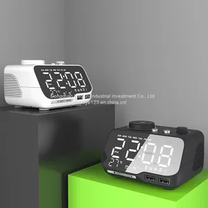 M9 Bluetooth Speaker Radio Alarm Clock Can Play USB TF Card Temperature Display High Volume Sound thumbnail-1