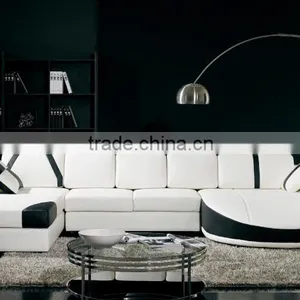 European Style Furniture White u Sharp Leather Sofa thumbnail-6