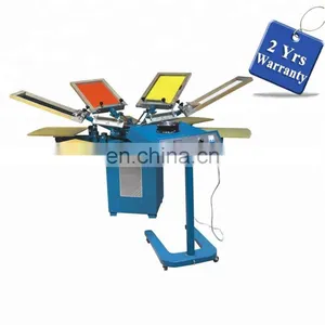 UTM650 6 Color Silk Serigraphy Manual T Shirt Carousel Screen Printer thumbnail-1