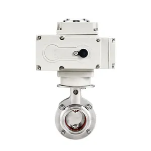 Stainless Steel Sanitary Electric Food Grade Quick Loading Butterfly Valve thumbnail-1