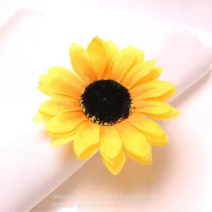 Factory Cheap Wholesale Sunflower Napkin Buckle With Metal Rings thumbnail-1
