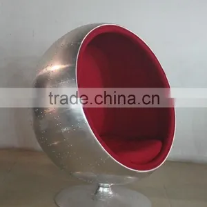 Replica Relaxing Fiberglass Material Fabric/PU Eero Aarnio Chair ,high Density Foam Eero Chair With Aluminum Alloy Epidermis thumbnail-1