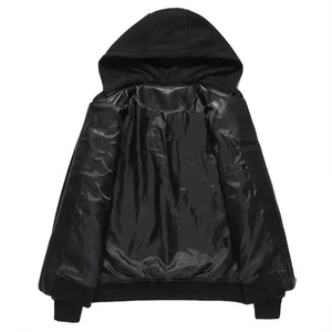 Leather Waterproofing Fashion Color Casual Sports Windproof Men's Long Sleeves Loose Jacket thumbnail-3