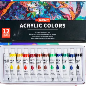 Art Supplies 24 Colors Non-toxic for Canvas Painting Acrylic Paint Artist Set thumbnail-4