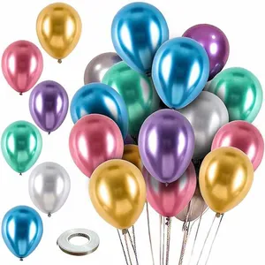 Party Decoration Metallic Balloons Happy Birthday Helium Globos Supplies Pearl Color Chrome Latex Balloons thumbnail-1