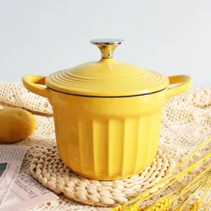High Quality Store Gift OEM Enamel Colorful Nonstick Cast Iron Cookware Set thumbnail-3
