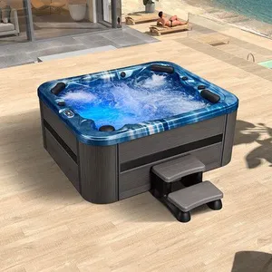 Factory Price LED Vortex Massage Hydrotherapy Center CE Certified Acrylic Massage Hot Tub Floor Massage Bath Tub Outdoor Spa Center 6 Person thumbnail-1