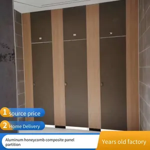 Public Restroom Partitions, 12mm Thick Anti-bet Wood Grain Panels, Toilet Partition Boards for Tourist Scenic Area Service Areas thumbnail-1