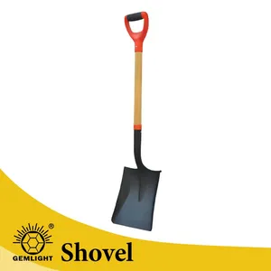 Manganese Steel Garden Spade and Shovel Round Point Digging Shovel With Wooden Handle Wholesale Garden Tools thumbnail-1