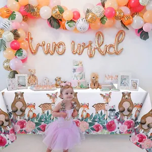 New Design Party Supplies Jungle Theme Party Decoration Set Which Include Paper Tableware Treat Bags Gift Bags Garland Invitation Cards thumbnail-4
