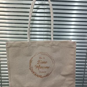 Custom Size And Printed Jute Tote Bags thumbnail-1