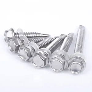 Self Drilling Screw Flat Head With EPDM Washer 304 Stainless Steel for Wall Cladding High Hardness Factory Direct Full Sizes thumbnail-1