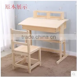 Solid Wood Pine Wood Table Student Desks and Chairs thumbnail-1