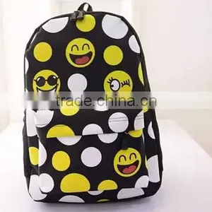 Free Sample Emoji Backpack/emoji Nal qq Smile Face Canvas Daypack Backpack Cool Cute Emoji Backpack Cool Kids School Backpack thumbnail-4