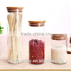 High-quality Bamboo Lid Borosilicate Glass Jar Clear Airtight Canister thumbnail-5