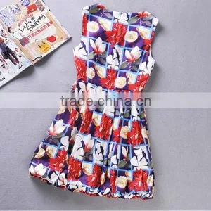 Sleeveless Woman Pattern Summer Dress by Dress Manufacturer(Stock) thumbnail-1