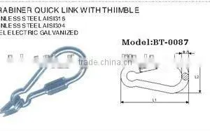Stainless Steel AISI316 304 Chain Quick Link ,Carabiner Quick Link With Thimble, Chain Assories In China Manufacturer Quality Choice thumbnail-4