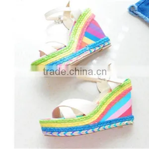 Hidden Wedge Heel Casual Shoes Shoes Factory China European Women Wedge Sandals thumbnail-3