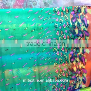 Beautiful Silk Chiffon Lurex Fabric Hot Sale Printed Silk Chiffon Fabric thumbnail-2
