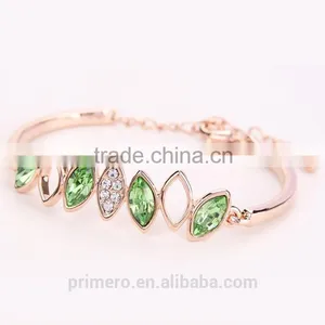 Rose Gold Rhinestone Crystal Opal Adjustable Bracelets & Bangles for Women thumbnail-5