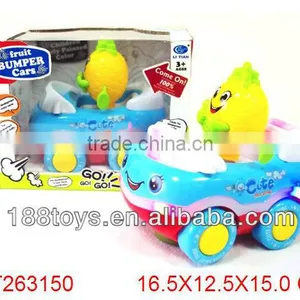 Cartoon B/O Car With Lights & Music,funny Fruit Bumper Car thumbnail-1