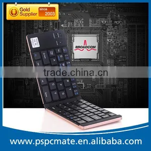 Aluminum Foldable Mini Slim Bluetooth Keyboard for Tablet Mobile Phone thumbnail-4