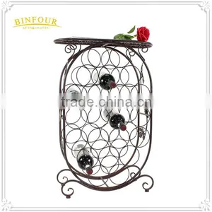 Antique Style Black Metal Wine Rack Wine Shelf Home Furniture thumbnail-3
