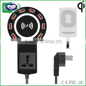 Univeral uk Plug Socket Multi Usb Port Wireless Charging Station for Samsung s7 thumbnail-1