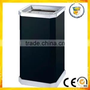 Shopping Mall Usage Square Ground Stainless Steel Trash Bin thumbnail-3