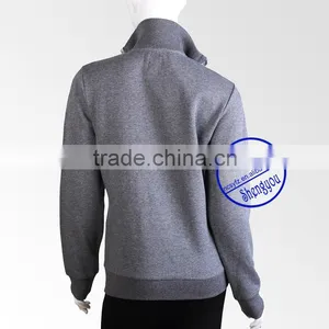 Custom Womens Fleece Jacket Sweatshirt With Satin Ribbon Covered Zipper Wholesale China thumbnail-3