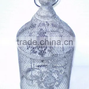 8009237F- Round Metal Wire Candle Lantern thumbnail-1