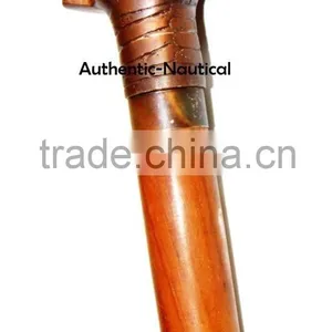 VINTAGE BRASS SKULL HEAD HANDLE WALKING CANES-DESIGNER WALKING CANES-VINTAGE STYLE WALKING CANES Wk1177 thumbnail-2