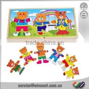 Wooden Educational Games Bear Dressing Puzzle Box for Kids thumbnail-1