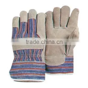 Double Palm Grey Cowhide Split Leather Working Gloves thumbnail-6