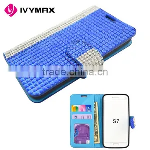 China Guangzhou Wholesale Free Samples Promotion PU Leather Wallet Flip Case for Samsung Galaxy S7 thumbnail-3