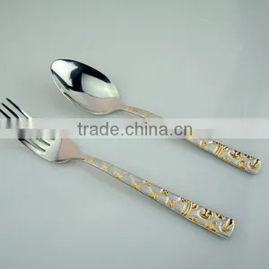 High Quality Gold-plating Stainless Steel 86pcs Cutlery Set With Leather Box thumbnail-1