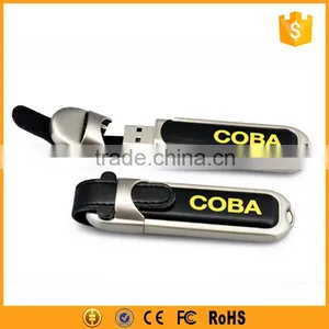 2gb Leather Case Usb Flash Drive With Custom Logo thumbnail-3