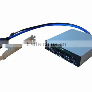 PCI-E 3.5" Internal Multi Memory Card Reader With 4 USB 3.0 Ports Combo HUB thumbnail-3