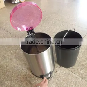 Household Stainless Steel Dustbin With Transparent Lid and Pedal thumbnail-3