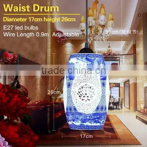 Vintage LED Pendant Light Blue White Porcelain Chandelier Star Jingdezhen Ceramic Loft Coffee Bar Restaurant Kitchen Lights thumbnail-1