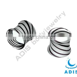 Hot-selling Ear Expander Body Jewelry Gauges Strip Glass Saddle Plug thumbnail-1